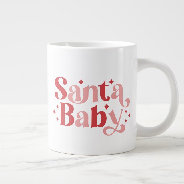 Santa Baby - Retro-jultypografi Jumbo Mugg (Höger)