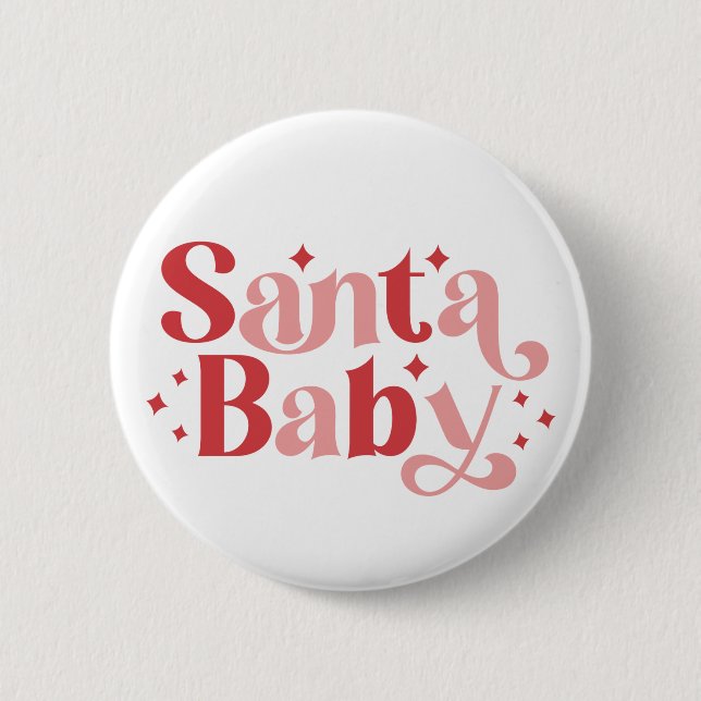 Santa Baby - Retro-jultypografi Knapp (Framsida)
