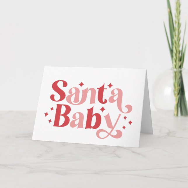 Santa Baby - Retro-jultypografi Kort (Framsida)
