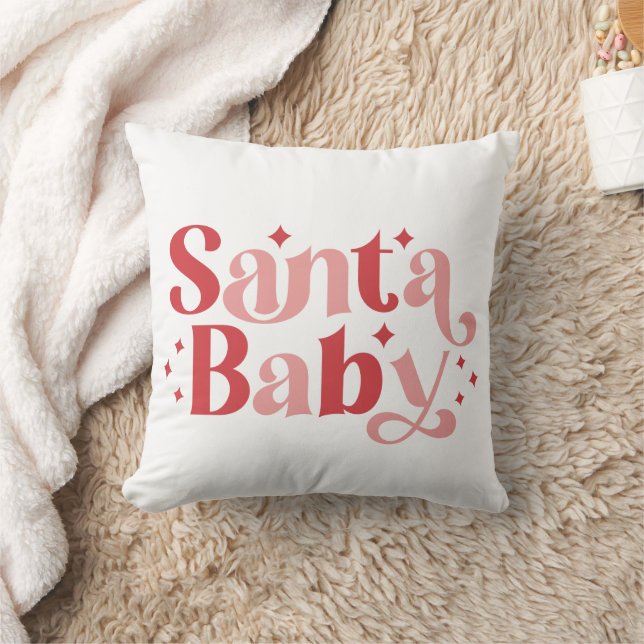 Santa Baby - Retro-jultypografi Kudde (Filt)