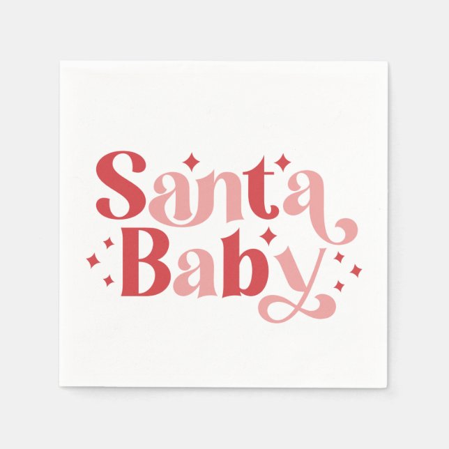 Santa Baby - Retro-jultypografi Pappersservett (Framsidan)