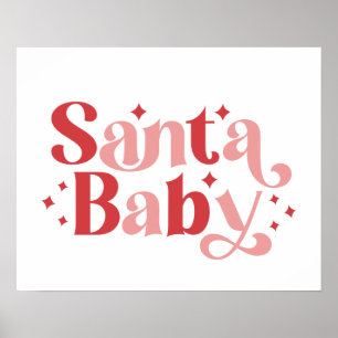 Santa Baby - Retro-jultypografi Poster