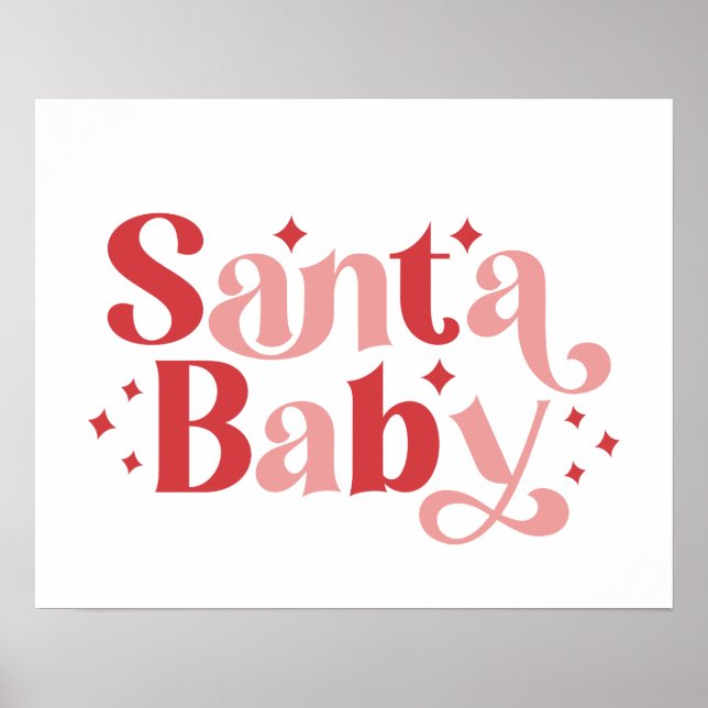Santa Baby - Retro-jultypografi Poster (Framsidan)