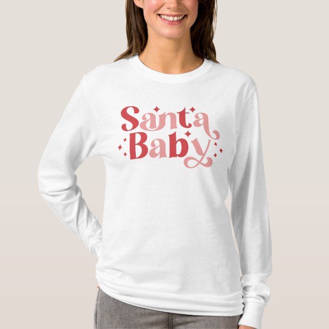 Santa Baby - Retro-jultypografi T Shirt (Framsida)