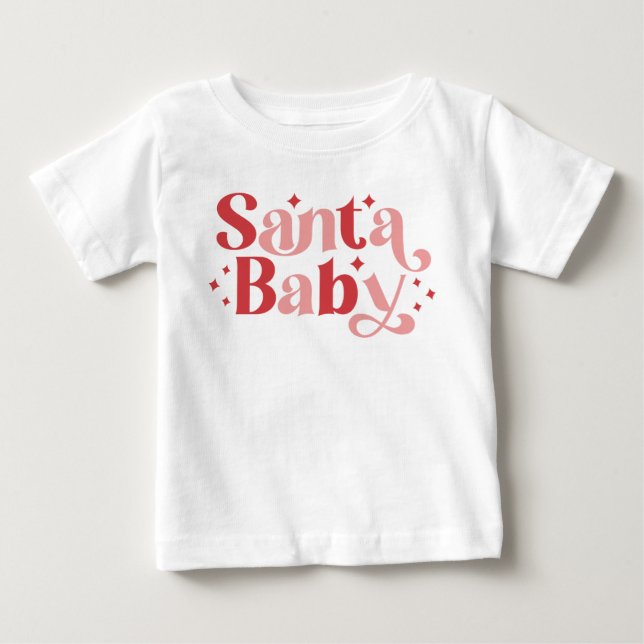 Santa Baby - Retro-jultypografi T Shirt (Framsida)