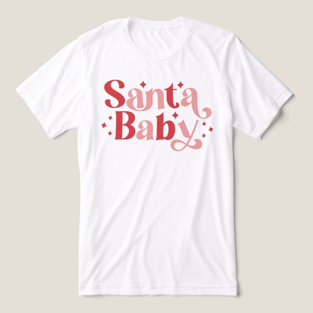 Santa Baby - Retro-jultypografi T Shirt (Design Framsida)