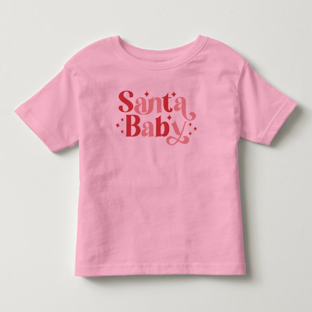 Santa Baby - Retro-jultypografi T Shirt (Framsida)