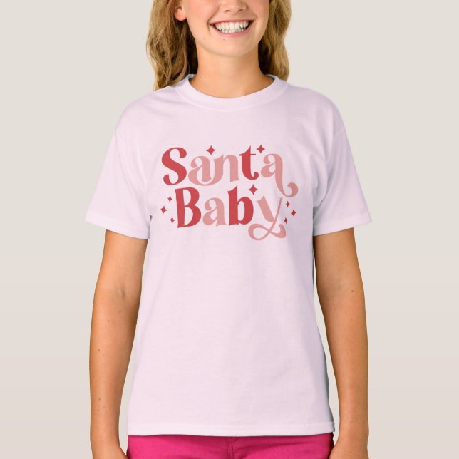 Santa Baby - Retro-jultypografi T Shirt (Framsida)