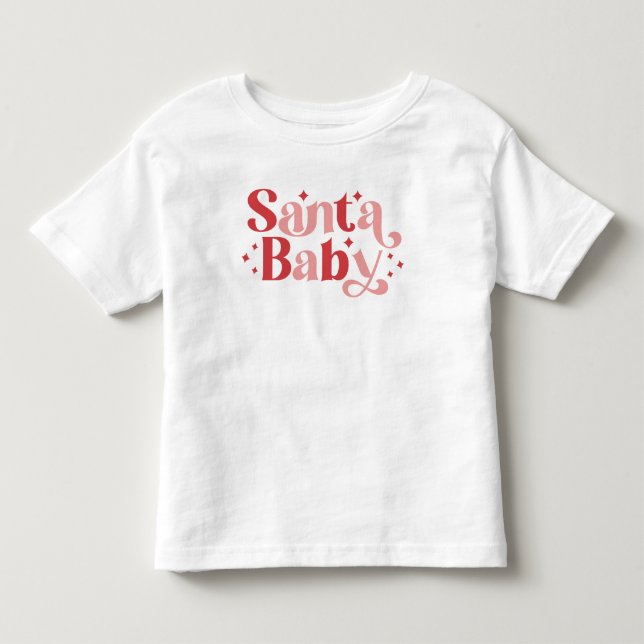 Santa Baby - Retro-jultypografi T Shirt (Framsida)