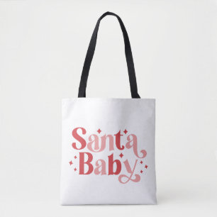 Santa Baby - Retro-jultypografi Tygkasse