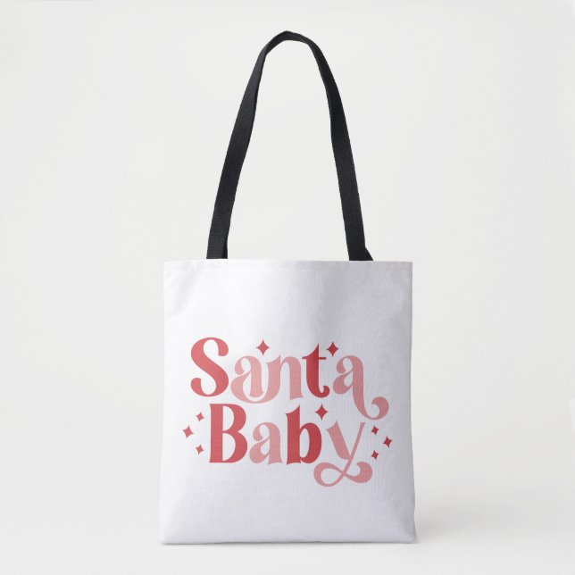 Santa Baby - Retro-jultypografi Tygkasse (Framsida)