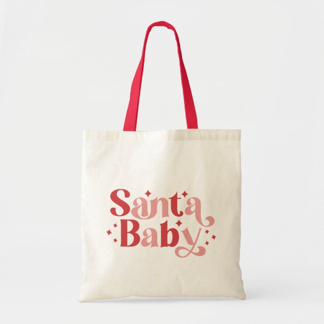 Santa Baby - Retro-jultypografi Tygkasse (Framsidan)