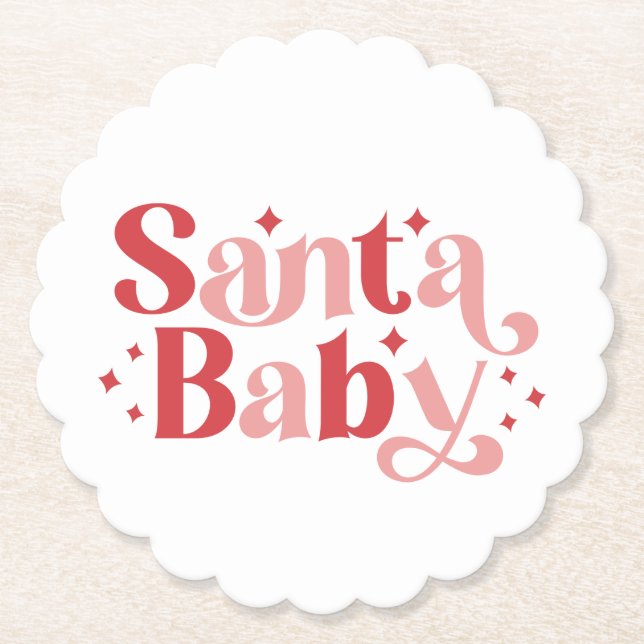 Santa Baby - Retro-jultypografi Underlägg Papper (Framsida)