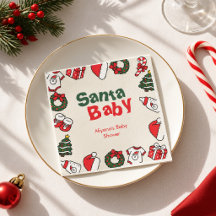 Santa Baby Röda Gröna Jul Baby Shower Fördelar