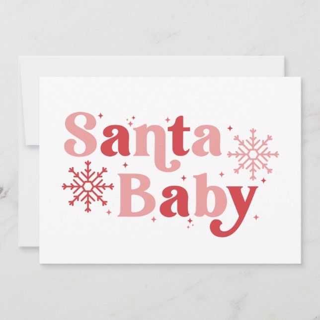 Santa Baby - Rolig Jul Typografi Design Kort (Framsida)