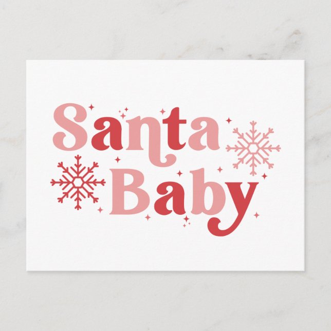 Santa Baby - Rolig typografisk juldesign Vykort (Framsida)
