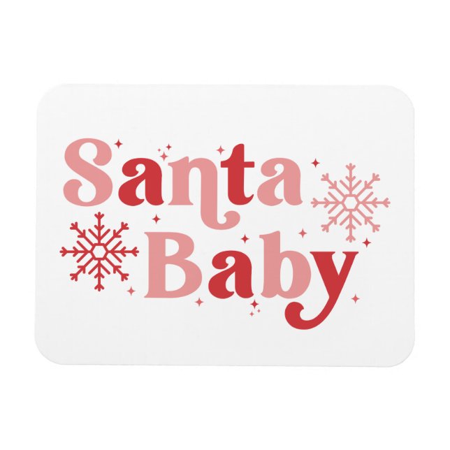 Santa Baby - Roligt Helgdag Typography Design Magnet (Horisontell)