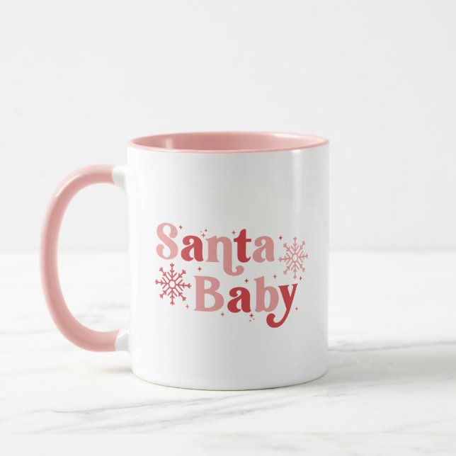 Santa Baby - Roligt Helgdag Typography Design Mugg (Vänster)
