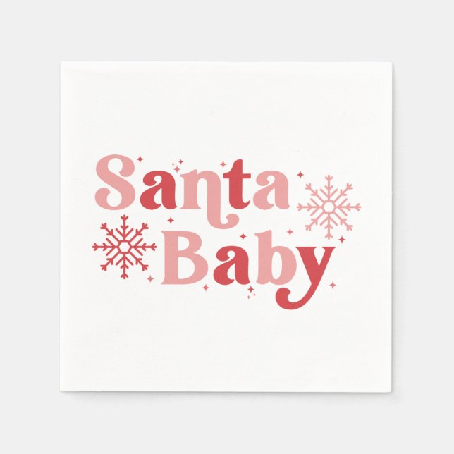 Santa Baby - Roligt Helgdag Typography Design Pappersservett (Framsidan)