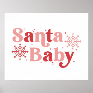 Santa Baby - Roligt Helgdag Typography Design Poster