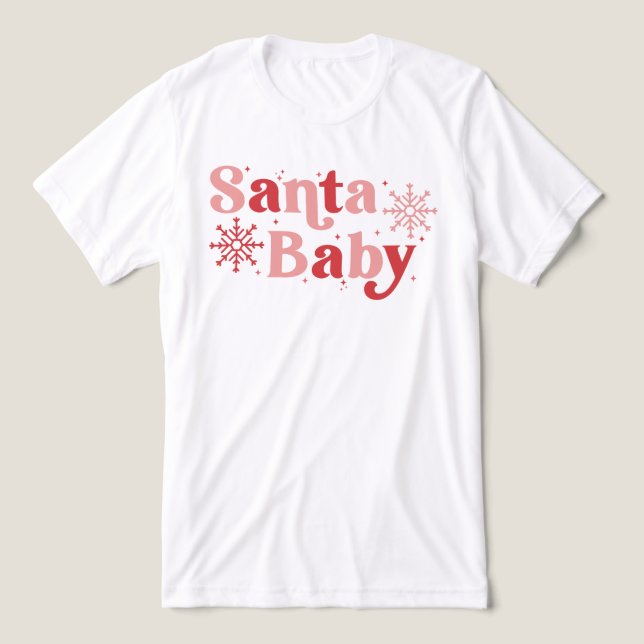 Santa Baby - Roligt Helgdag Typography Design T Shirt (Design Framsida)
