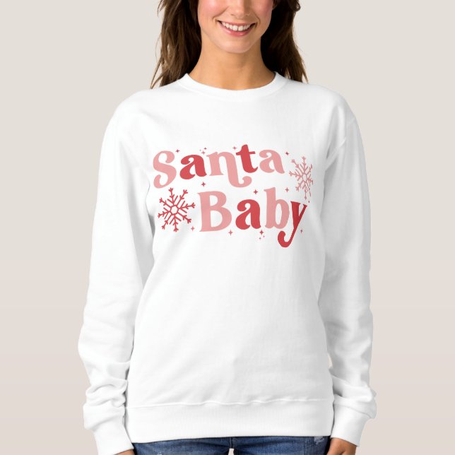 Santa Baby - Roligt Helgdag Typography Design T Shirt (Framsida)