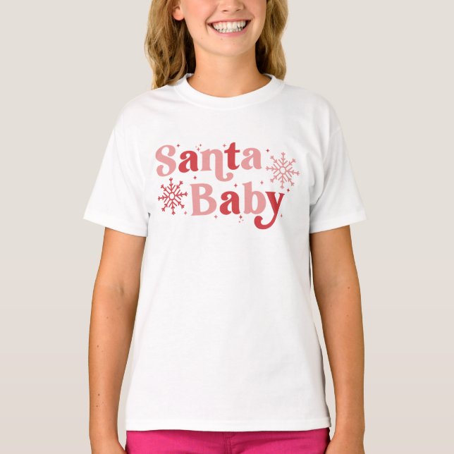 Santa Baby - Roligt Helgdag Typography Design T Shirt (Framsida)
