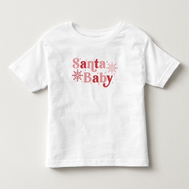 Santa Baby - Roligt Helgdag Typography Design T Shirt (Framsida)