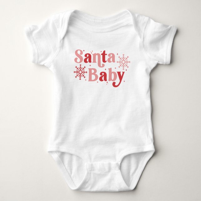 Santa Baby - Roligt Helgdag Typography Design T Shirt (Framsida)