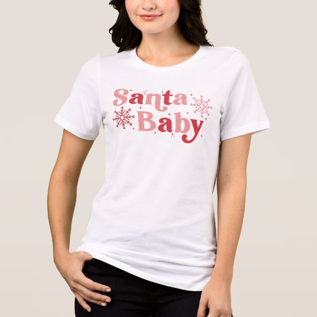 Santa Baby - Roligt Helgdag Typography Design T Shirt (Framsida)