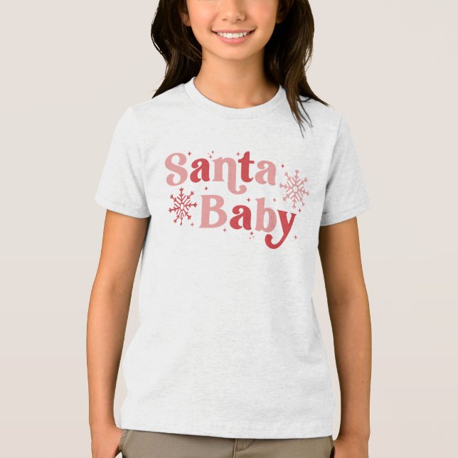 Santa Baby - Roligt Helgdag Typography Design T Shirt (Framsida)