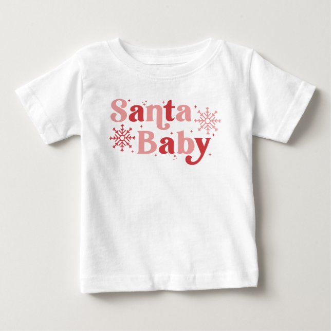 Santa Baby - Roligt Helgdag Typography Design T Shirt (Framsida)