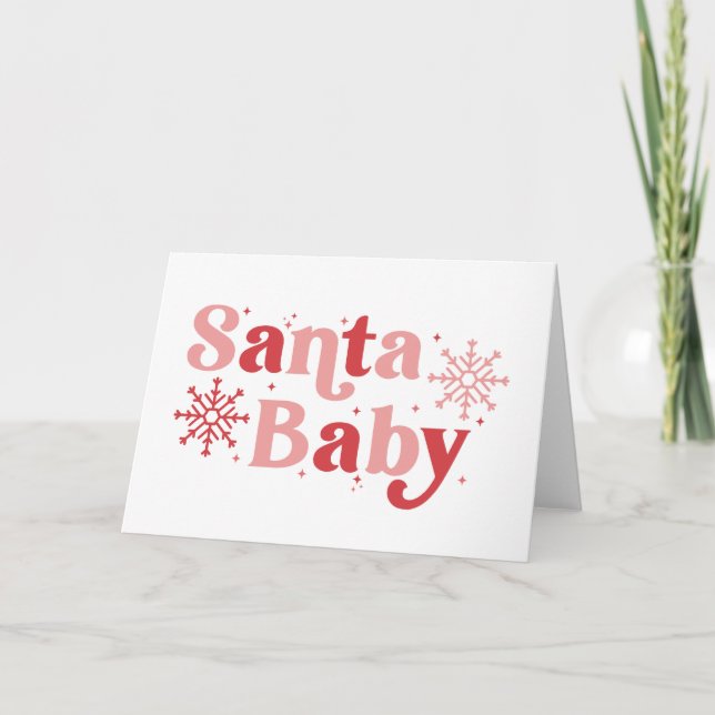 Santa Baby - Rollig Jul Typografi Design Kort (Framsida)