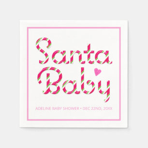Santa Baby Rosa Baby Shower Napkins Pappersservett