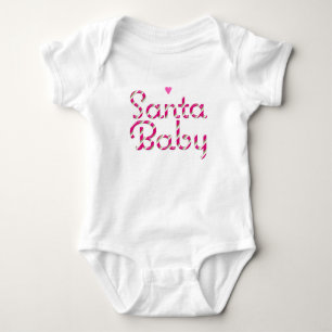 Santa Baby Rosa Candy Cane Jul Baby Bodysuit T Shirt