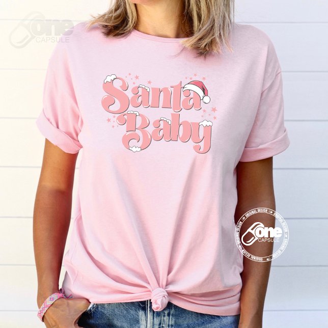 Santa Baby Rosa Cute-jul T Shirt (Skapare uppladdad)