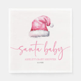 Santa Baby Rosa Hat jul Helgdag Baby Shower Pappersservett