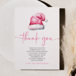 Santa Baby Rosa Hat jul Helgdag Baby Shower Tack Kort