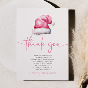 Santa Baby Rosa Hat jul Helgdag Baby Shower Tack Kort