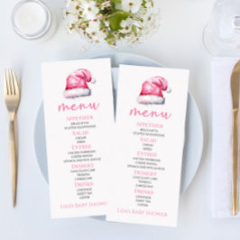Santa Baby Rosa Snowy Santa Hat Baby Shower Food Meny