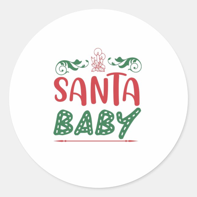 Santa Baby Runt Klistermärke (Framsida)