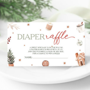 Santa Baby Shower Diaper Raffle Tilläggskort