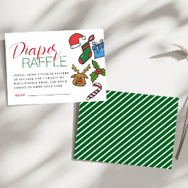 Santa Baby Shower Diaper Raffle Tilläggskort