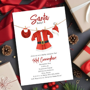 Santa Baby Shower Dress jul Winter Girl Inbjudningar