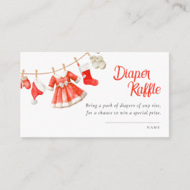 Santa Baby Shower Girl Diaper Raffle Tilläggskort