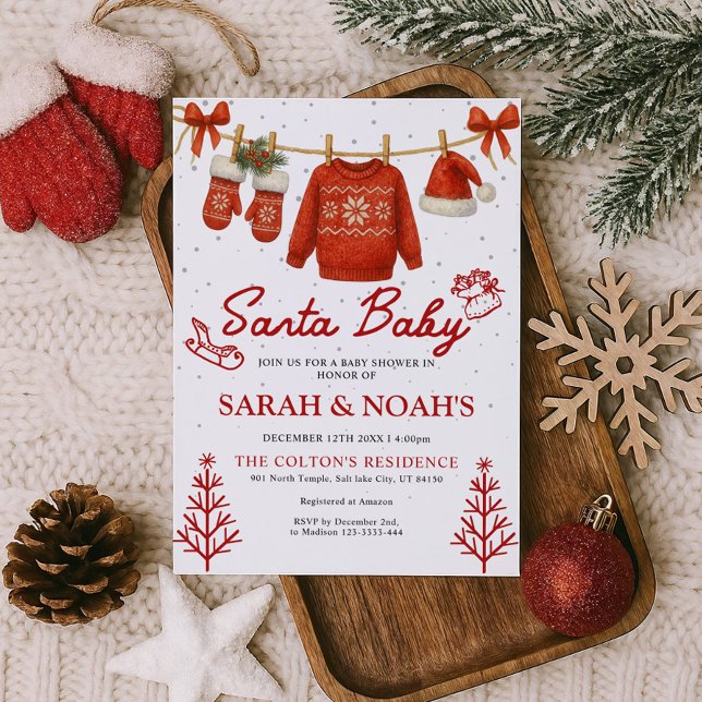 Santa Baby Shower Inbjudan  (Skapare uppladdad)