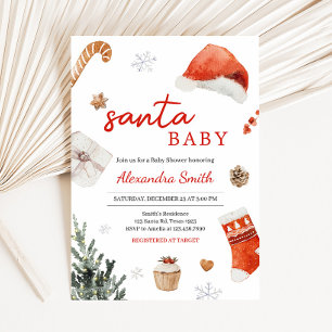 Santa Baby Shower Inbjudningar