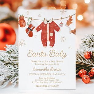 Santa Baby Shower Inbjudningar