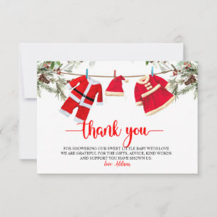 Santa Baby Shower, jul Baby Shower Tack Kort