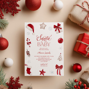 Santa Baby Shower Julfirande  Inbjudningar